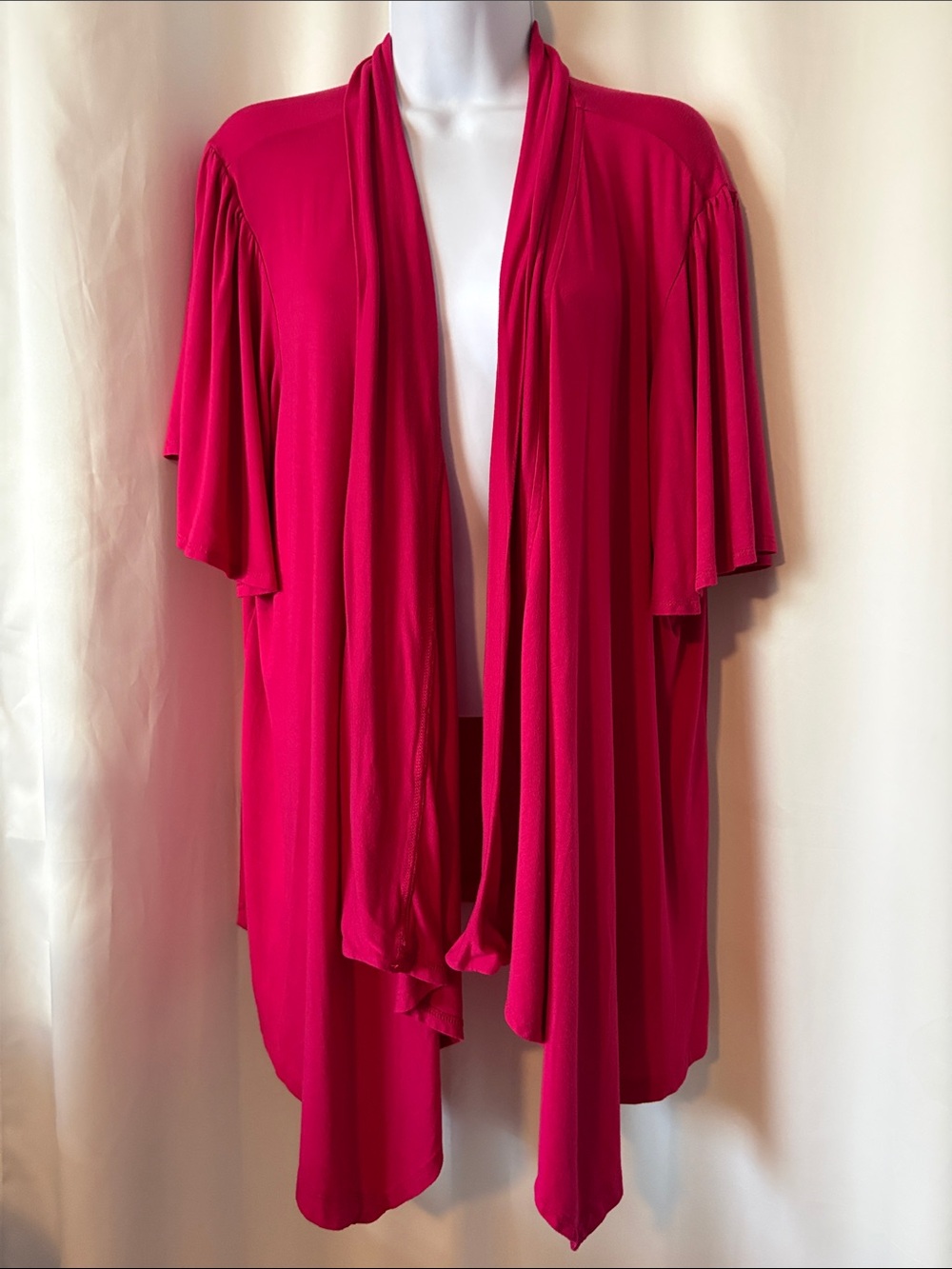 Penningtons Draped Open-Front Cardigan - Bright Pink
